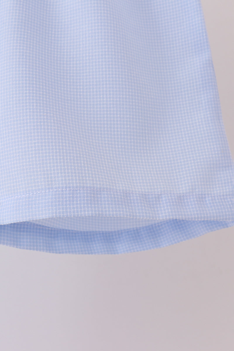 Boys Blue Turkey Embroidery Shorts Set