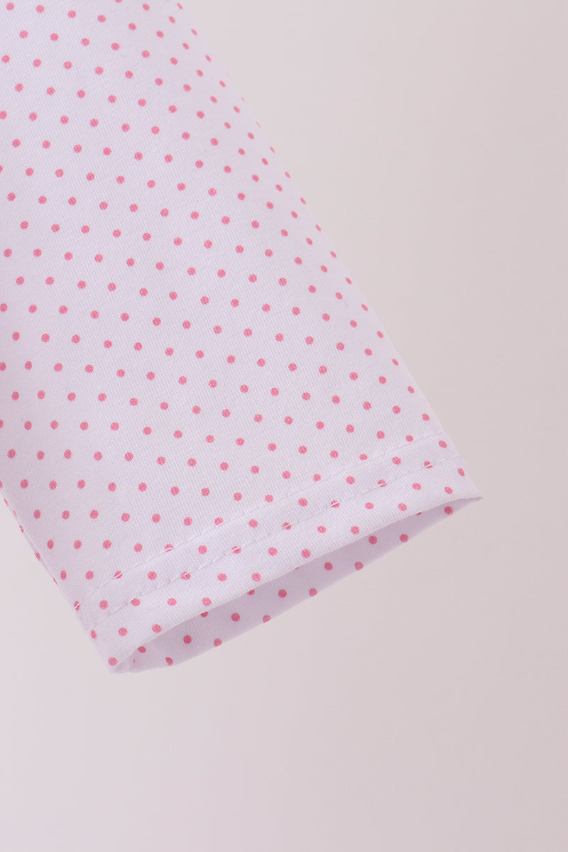 Pink Dot Turkey Embroidery Dress