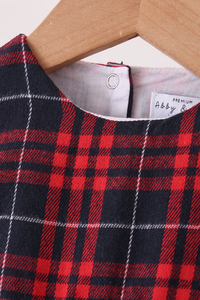 Baby Girl Long Sleeve Red Plaid Bubble