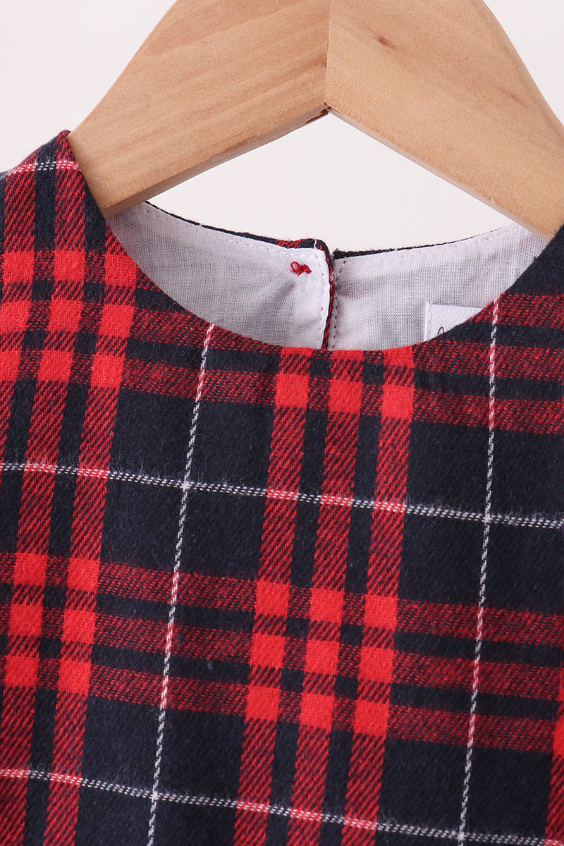 Baby & Girls Red Plaid Long Sleeve Dress
