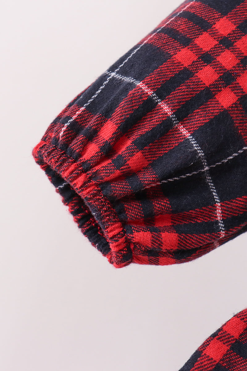 Baby & Girls Red Plaid Long Sleeve Dress