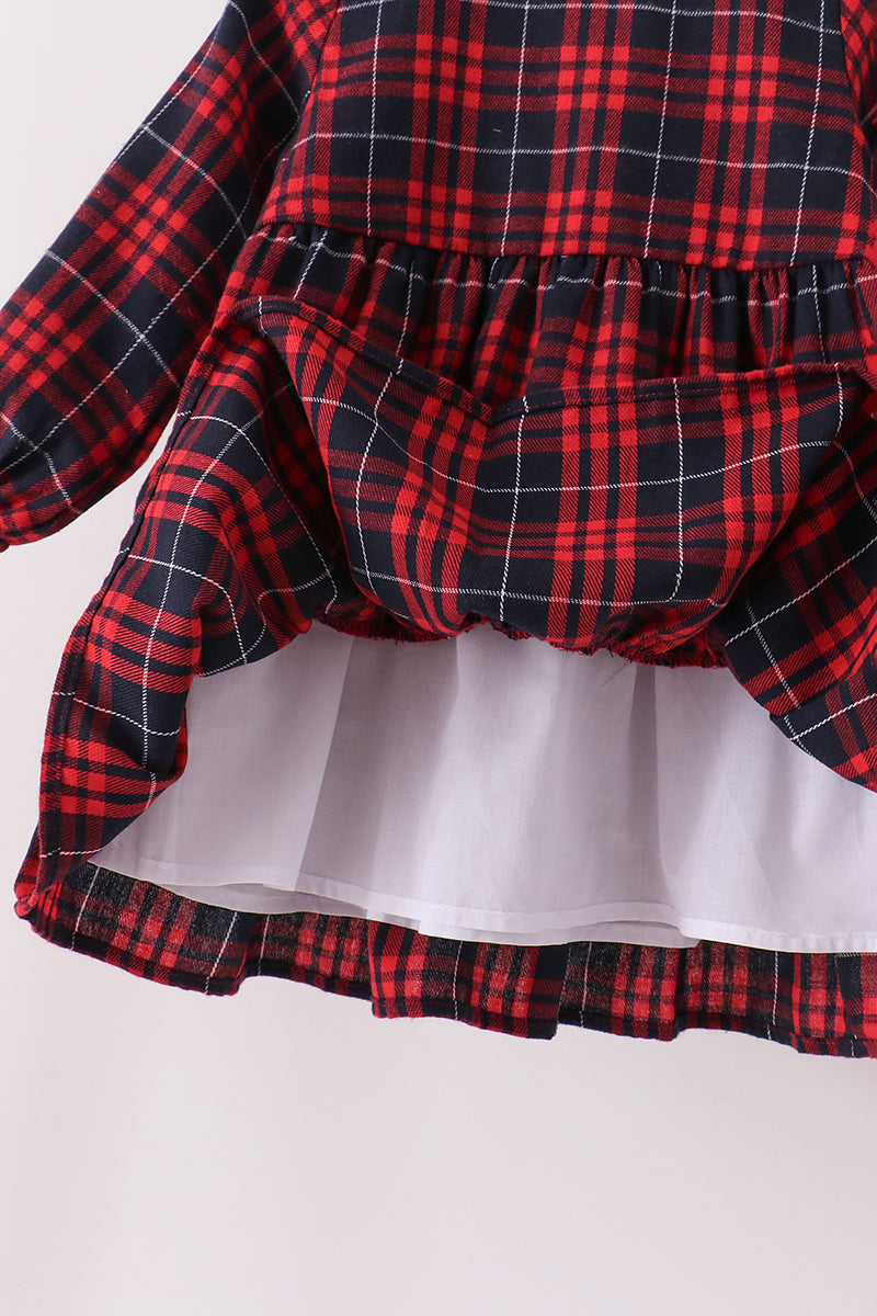 Baby & Girls Red Plaid Long Sleeve Dress