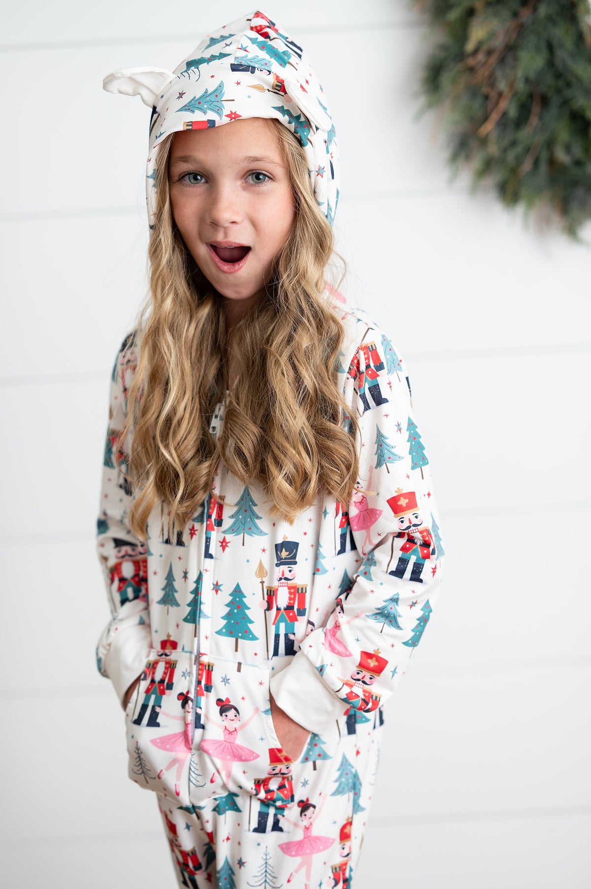 Girls Nutcracker Zip Onesie Lounge Set