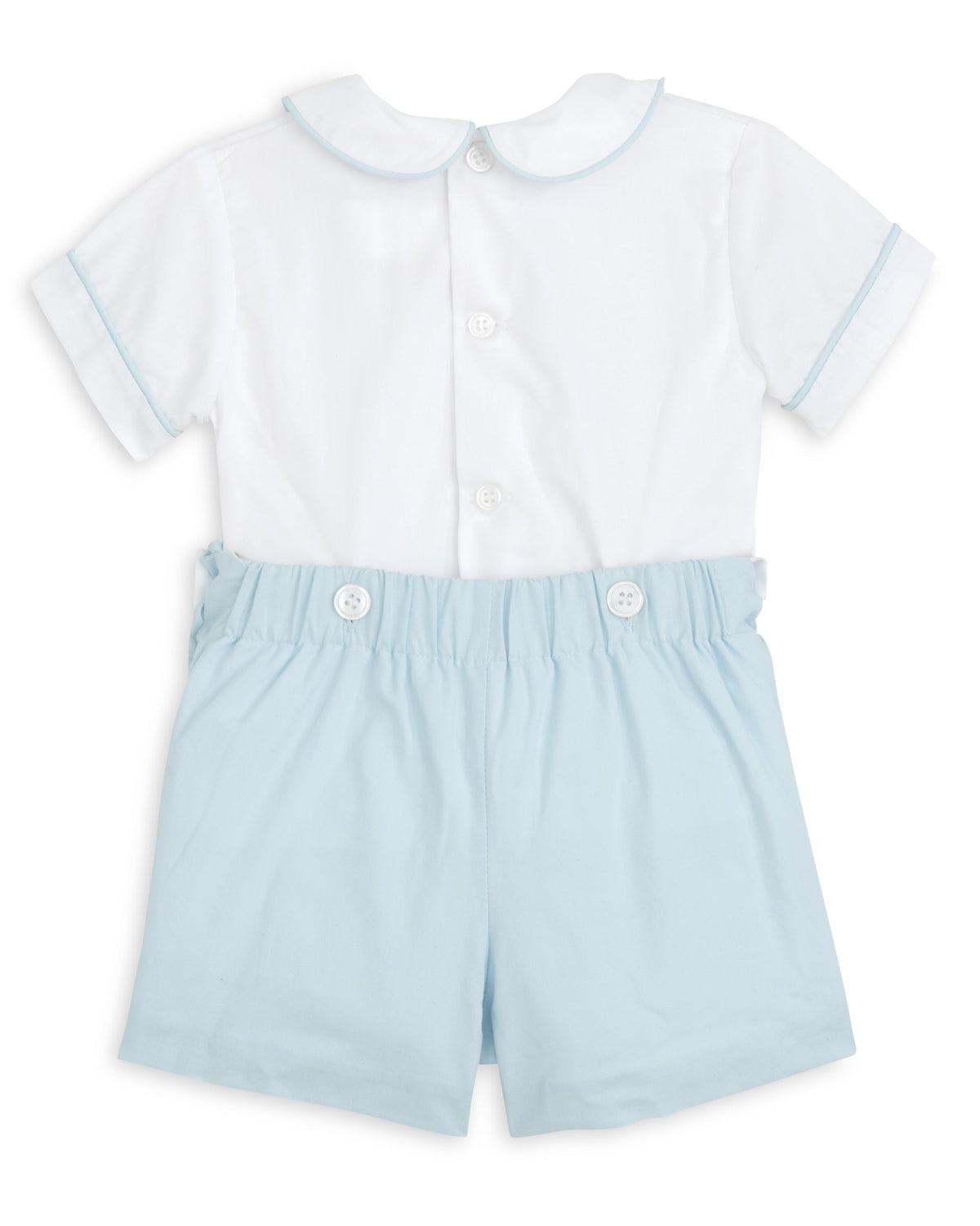 Sterling Boys Blue Heirloom Button-On Shorts Set