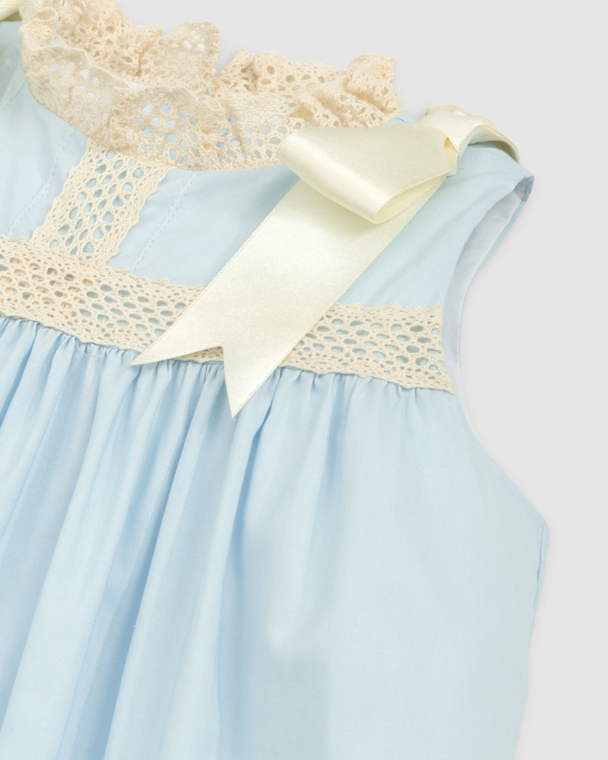Cambridge Blue Sleeveless Heirloom Dress