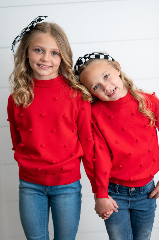 Red Pom Sweater