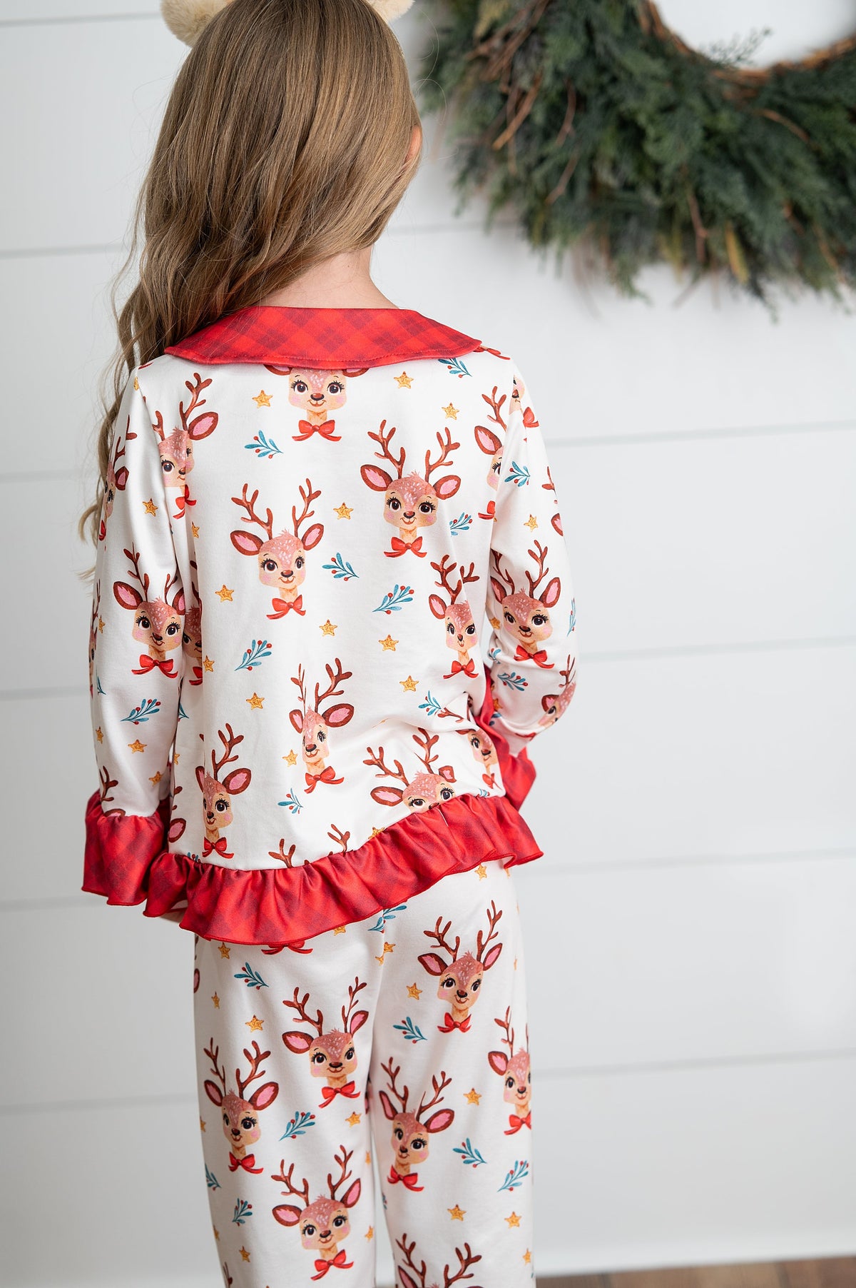 Girls Reindeer Holiday Lounge Set