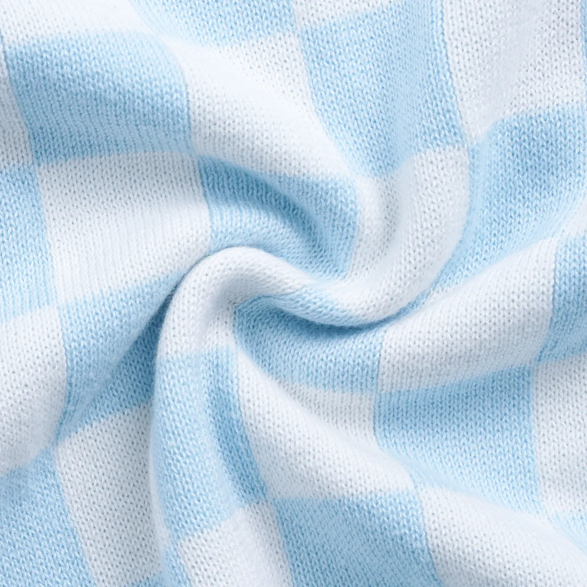 Swaddle AN Blue Checker Baby Knit Button Romper