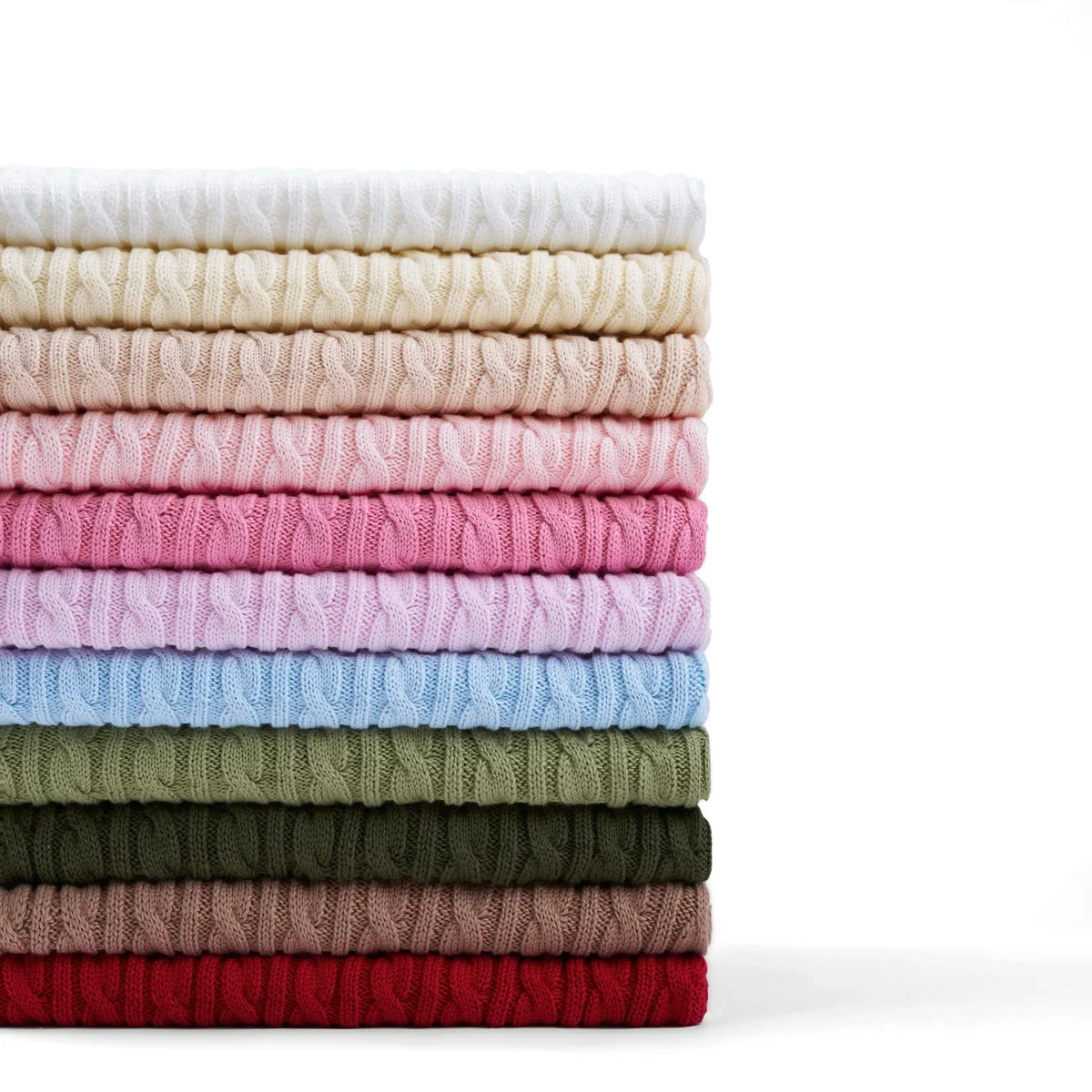 Classic Cable Knit Baby Sweater in Pink