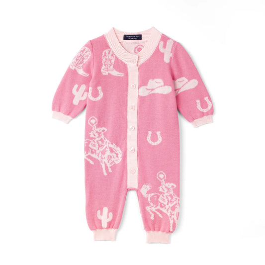Cowgirl Baby Knit Button Romper
