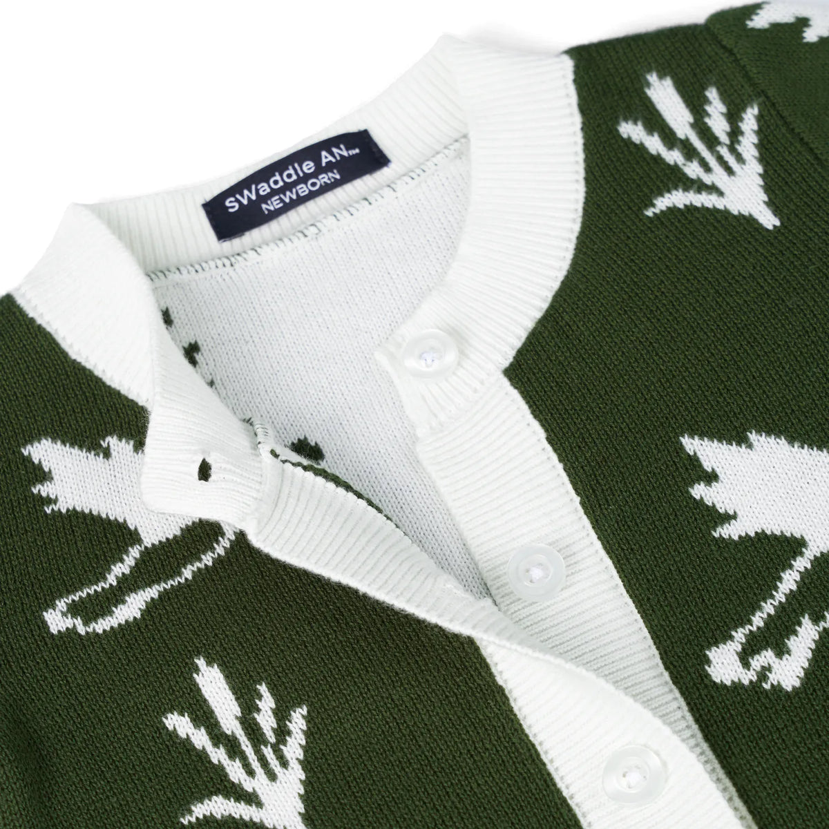 Swaddle AN Mallard Duck Baby Knit Button Romper