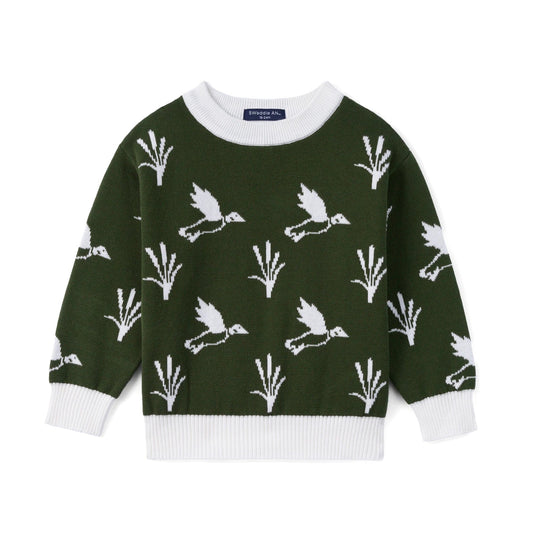 Mallard Duck Knit Long Sleeve Crewneck Sweater