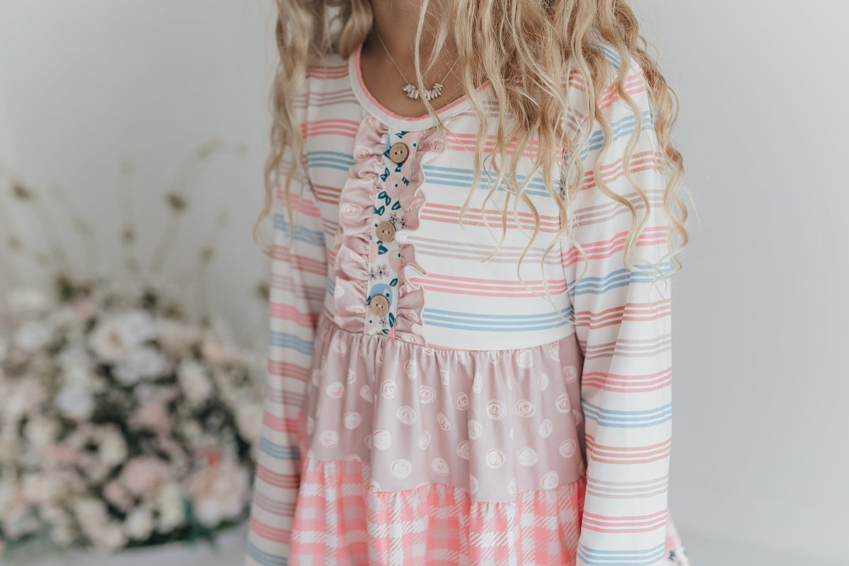 3 Tiered Sand Floral Pant Set