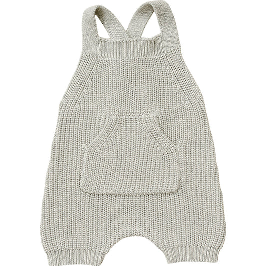 Baby Unisex Heather Grey Pocket Knit Overalls