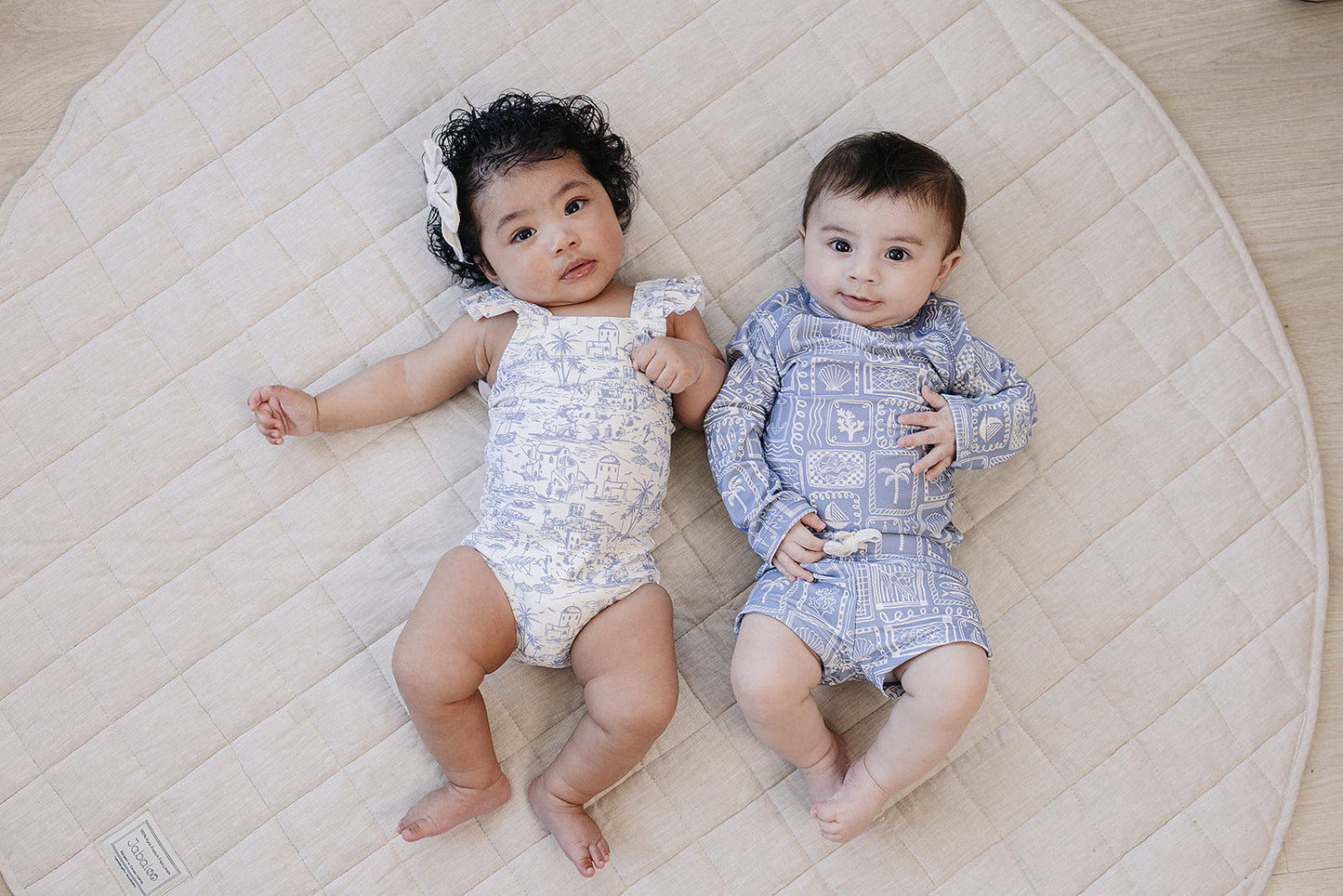 Baby Toddler Boys Blue Beach Long Sleeve Swim Set
