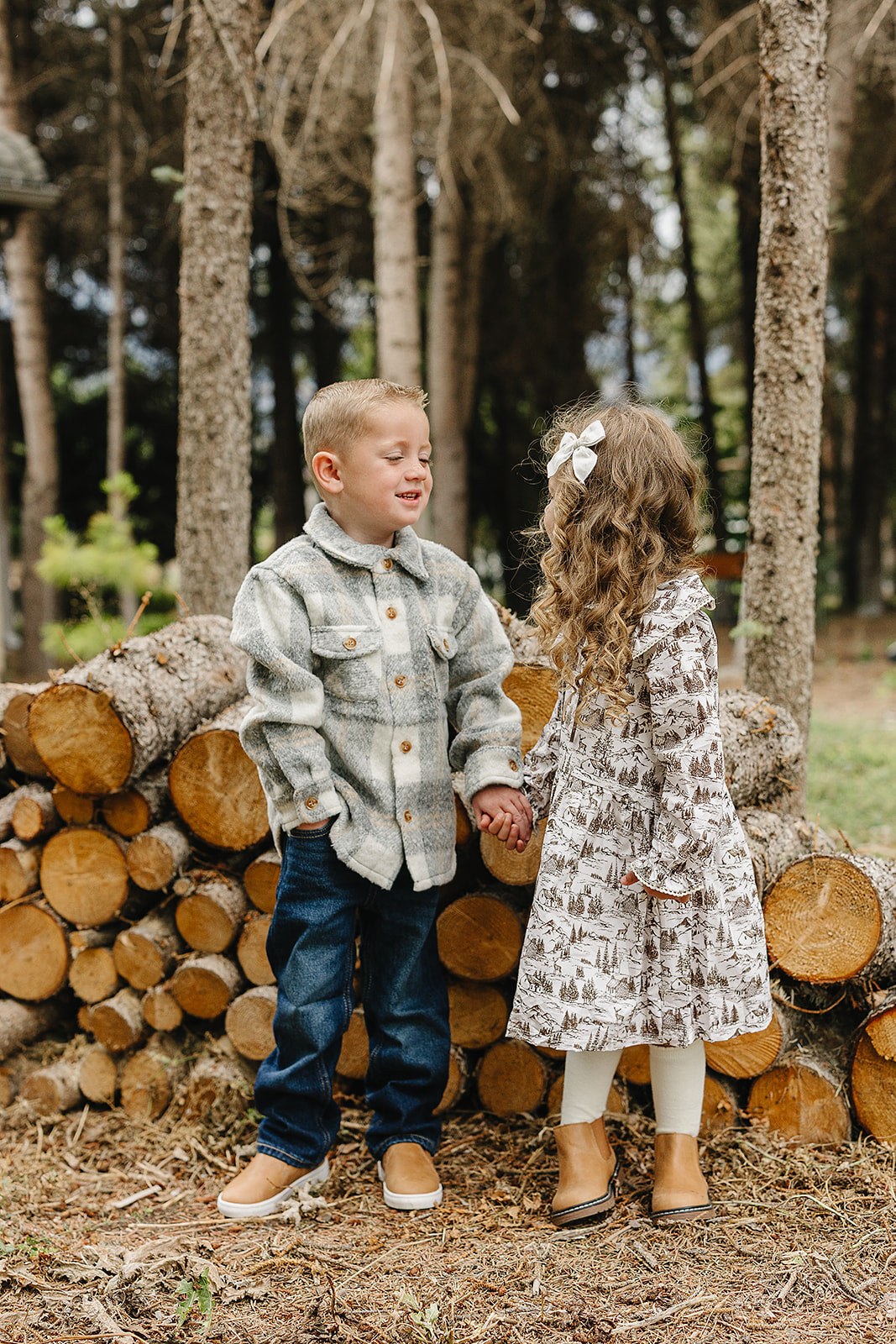 Baby & Girls Brown Toile Dress