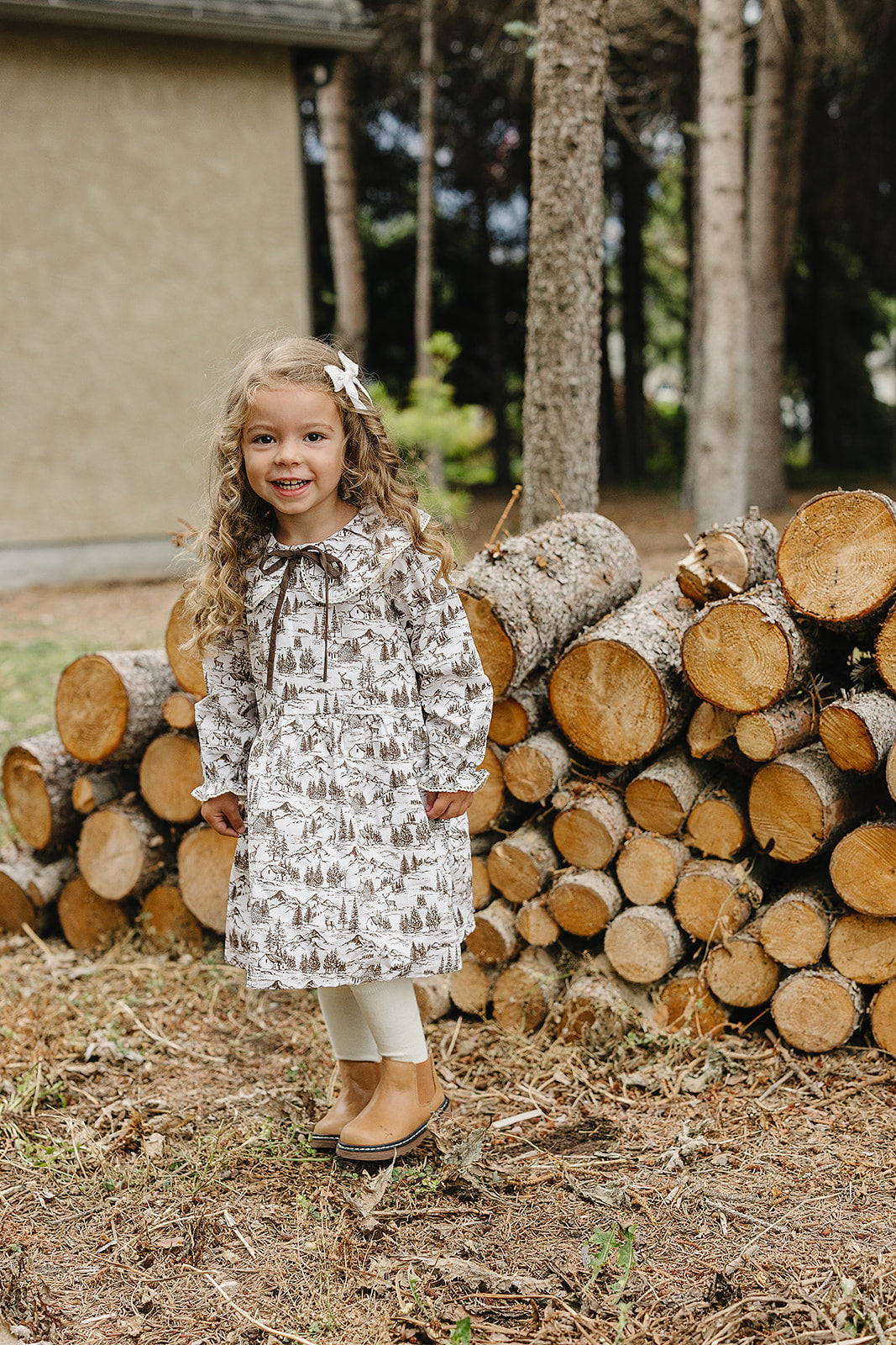 Baby & Girls Brown Toile Dress
