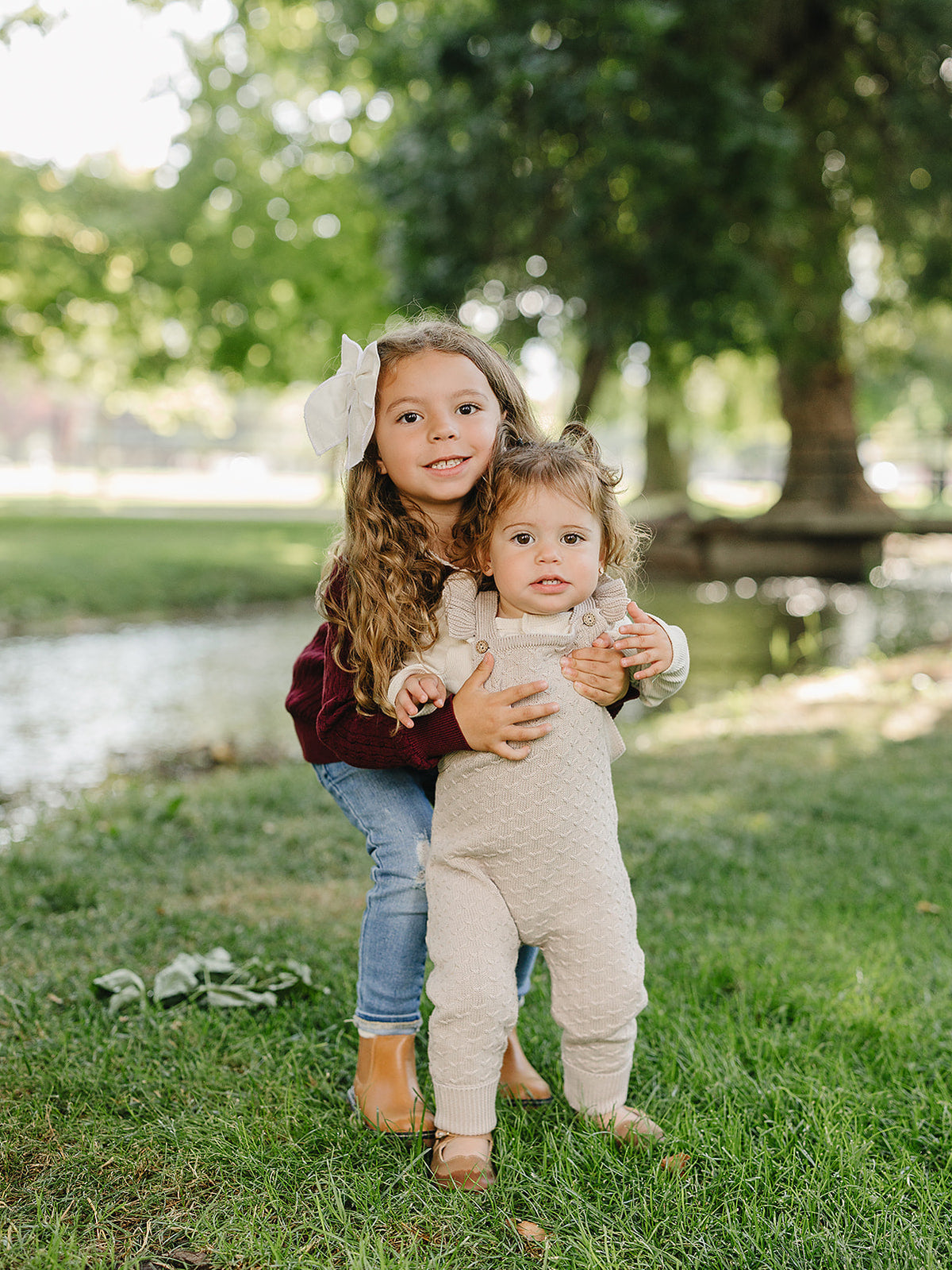Baby Girl Taupe Ruffle Knit Overalls
