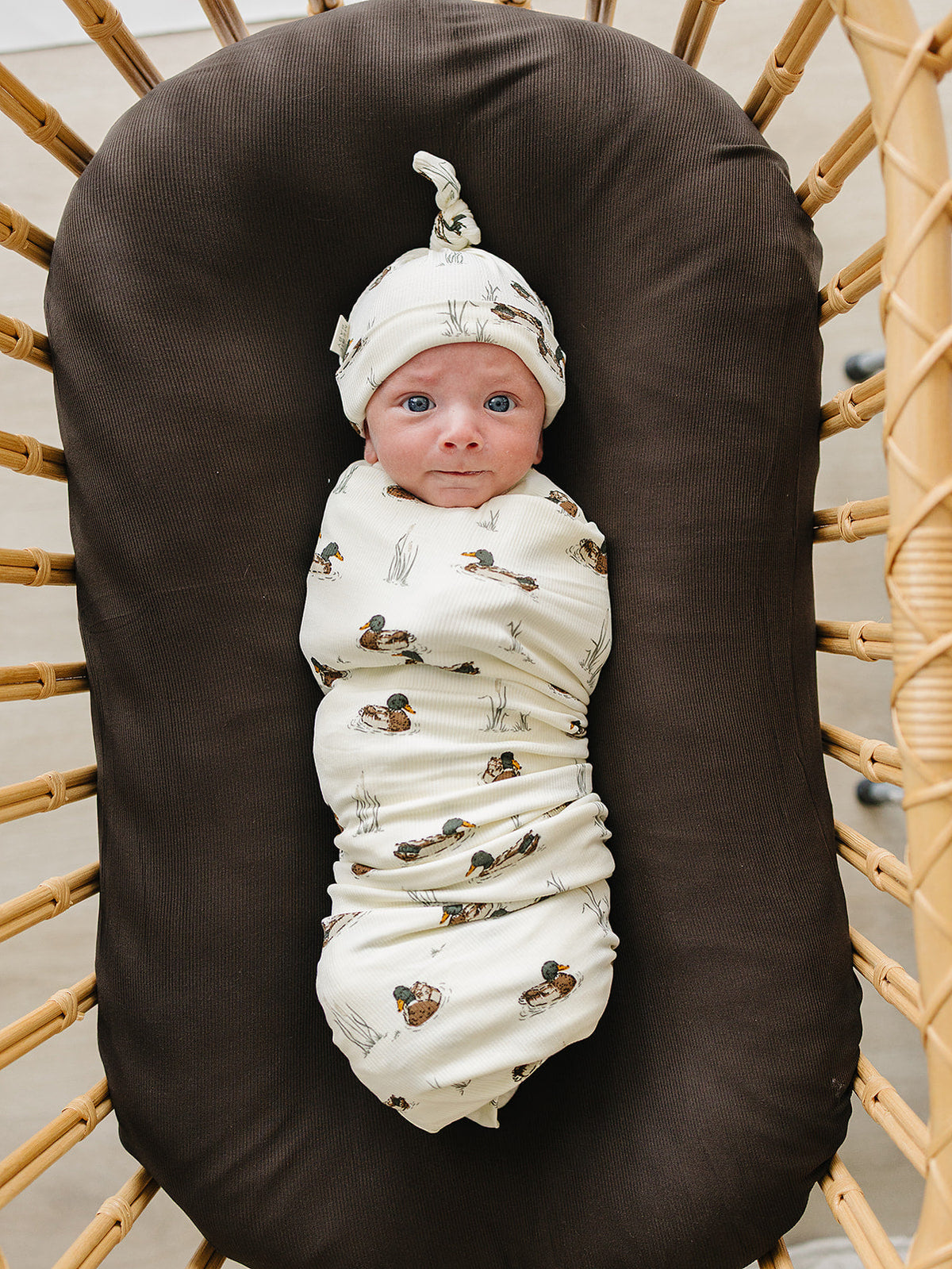 Ducks Ribbed Bamboo Stretch Swaddle