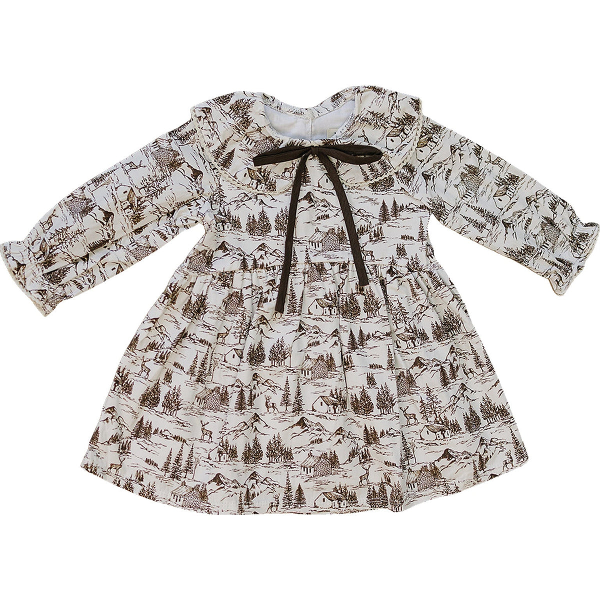 Baby & Girls Brown Toile Dress