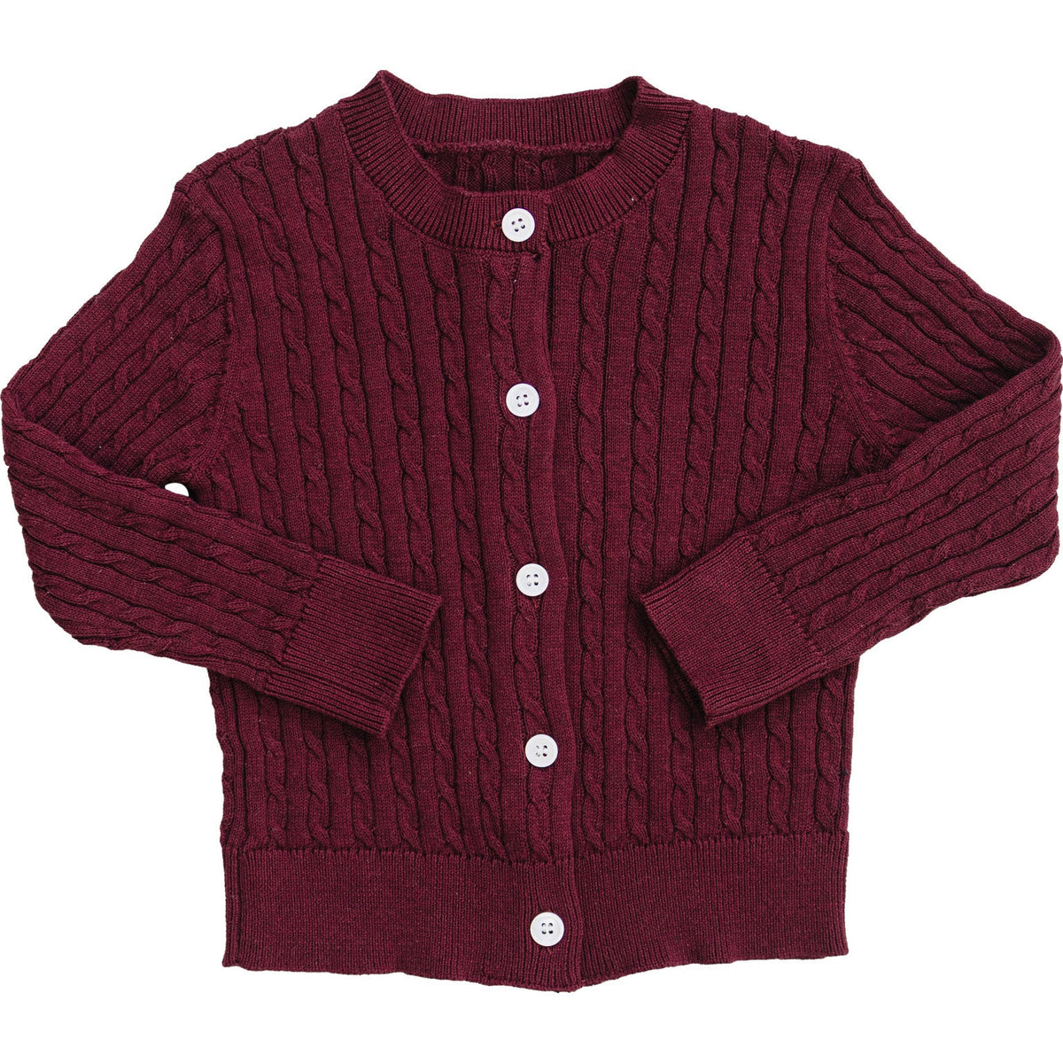 Burgundy Cable Knit Cardigan