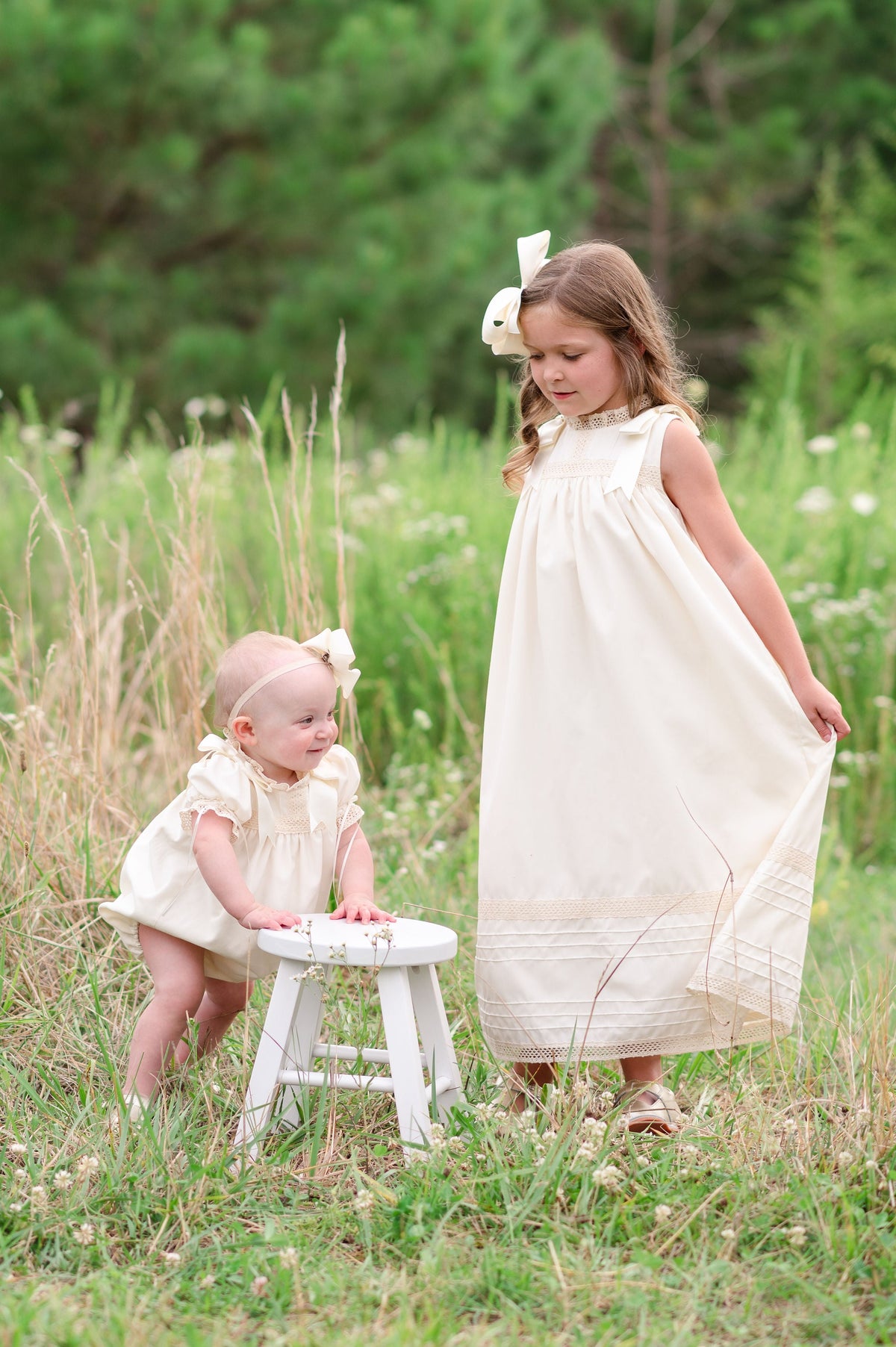 Cambridge Ecru Sleeveless Heirloom Dress