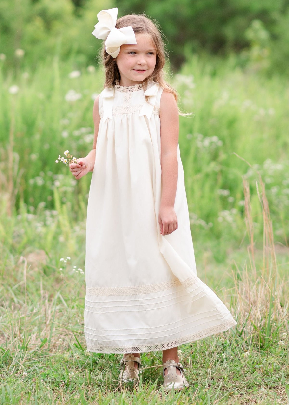 Cambridge Ecru Sleeveless Heirloom Dress