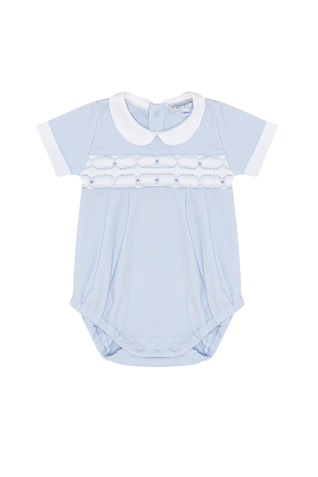 Pima Cotton Hand Smocked Boys Bubble