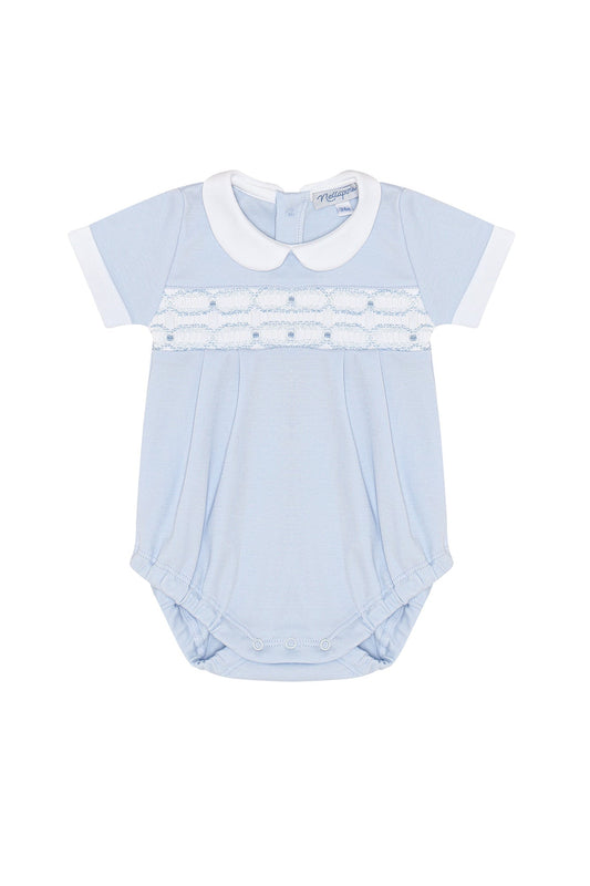 Pima Cotton Hand Smocked Boys Bubble