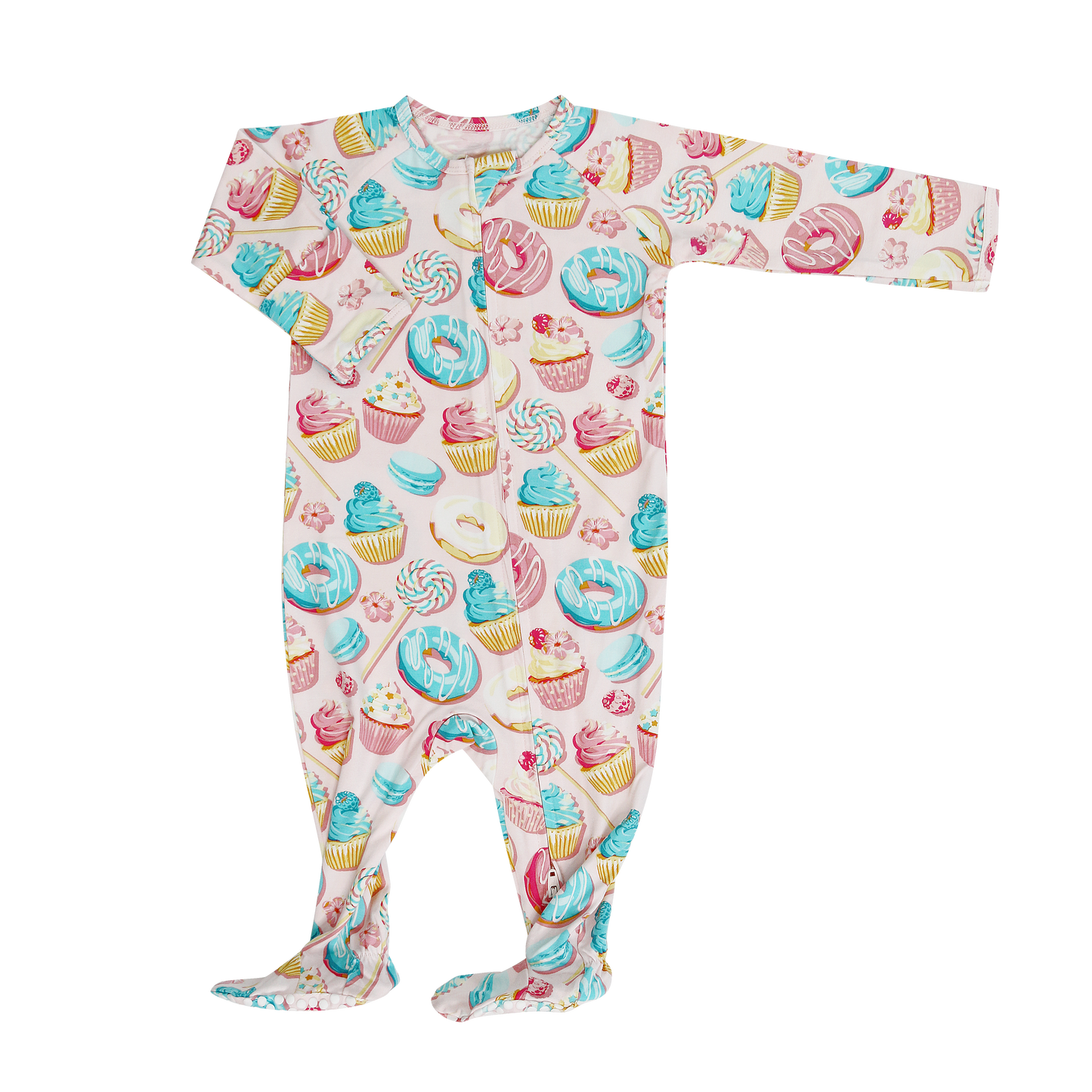 Baby Girl Sweet Tooth Donut Zipper Footie